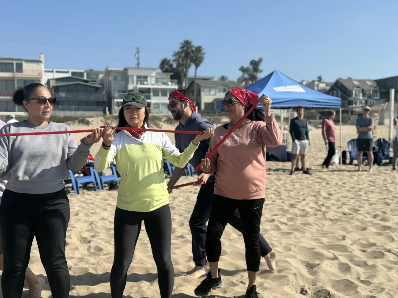 A team building game is played amongst coworkers
