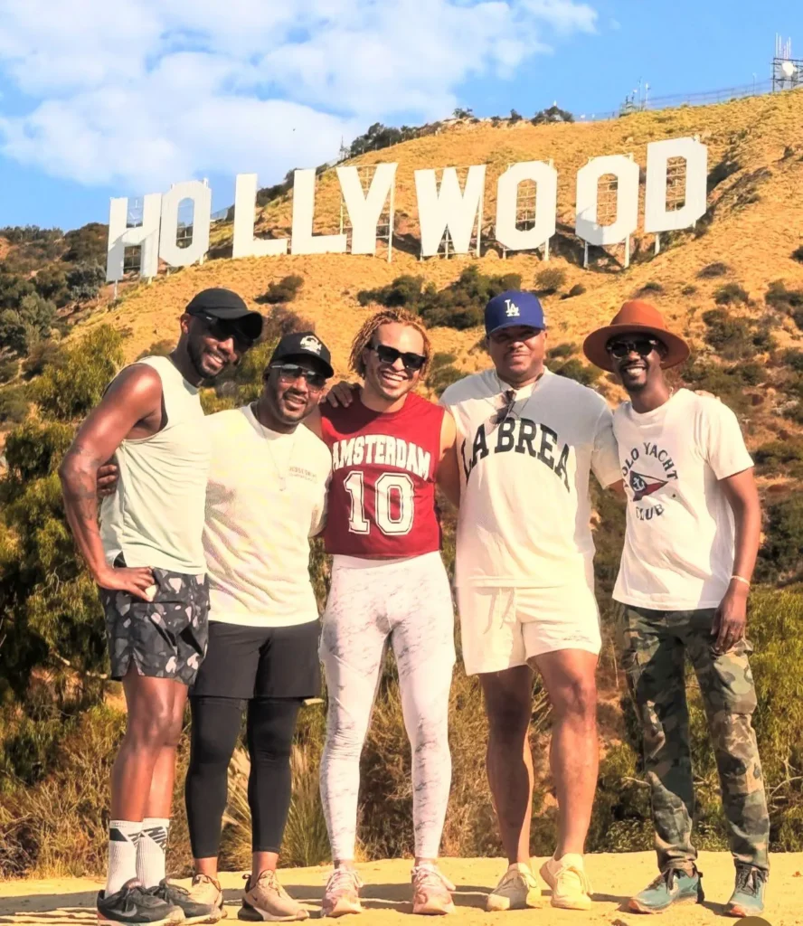 - A group participating in one of the most awarded tours in Los Angeles, taking an iconic guided hike behind the Hollywood Sign.