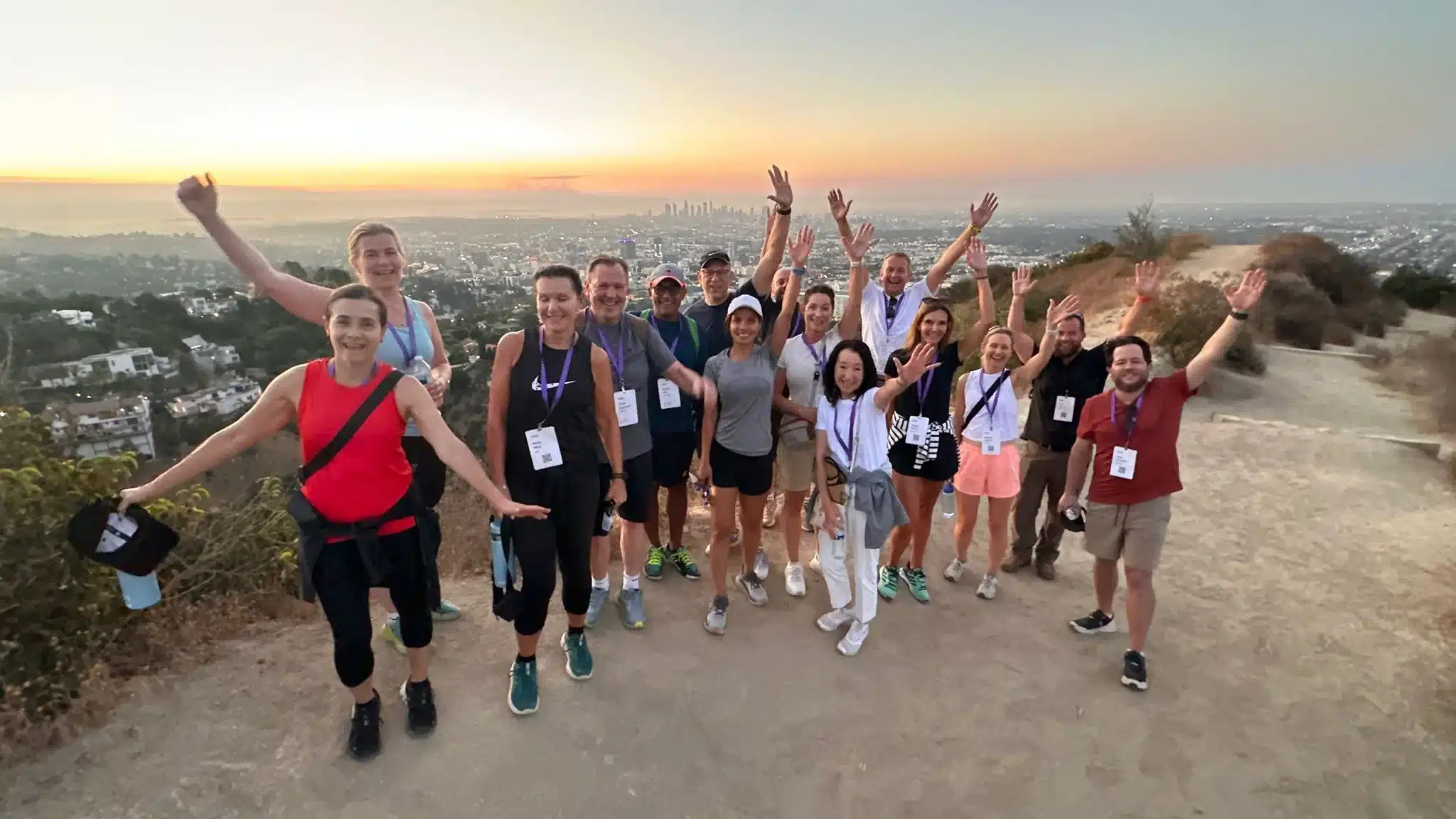 A group at the top of Runyon Canyon