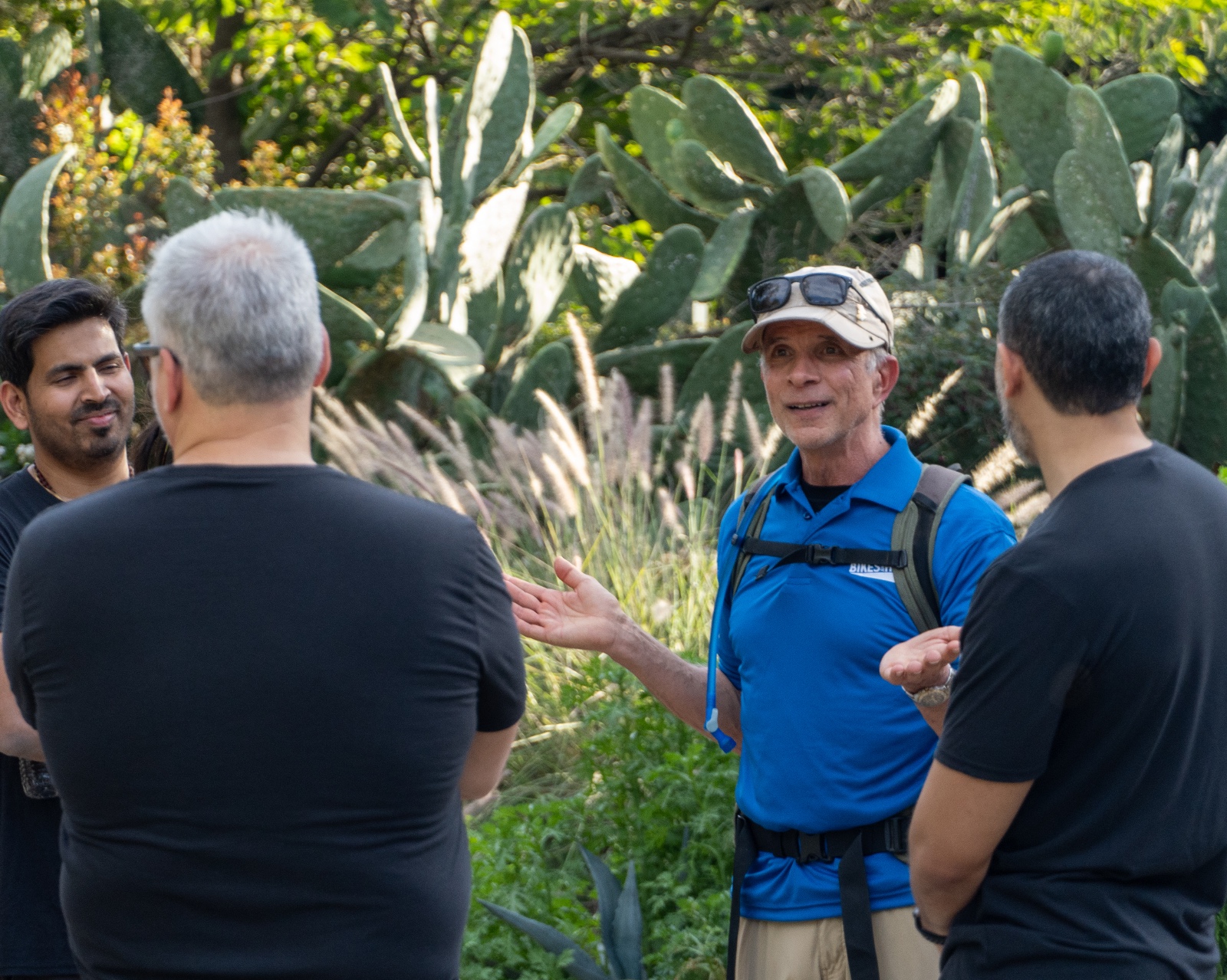 Guides and guests on Bikes and Hikes LA's Runyon Canyon Tour