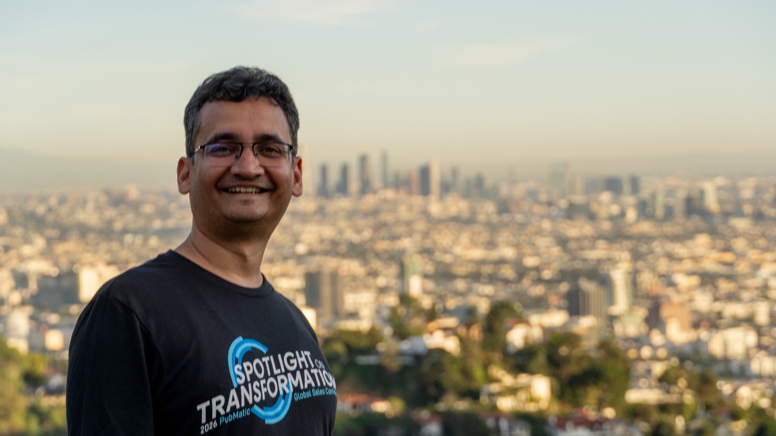 Smiling with Los Angeles in the Background on the Runyon Canyon Tour