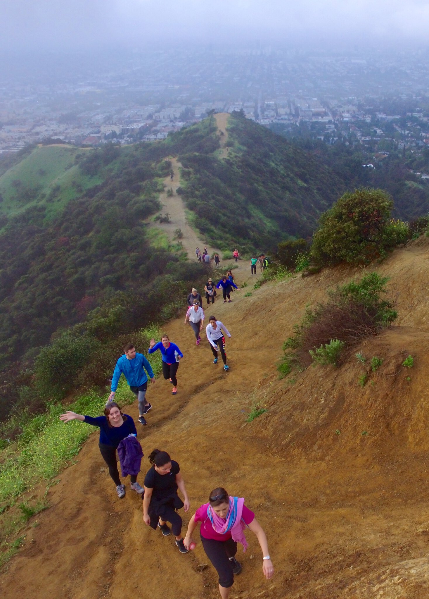 Guests ascending Runyon Canyon on the Runyon Canyon Tour.