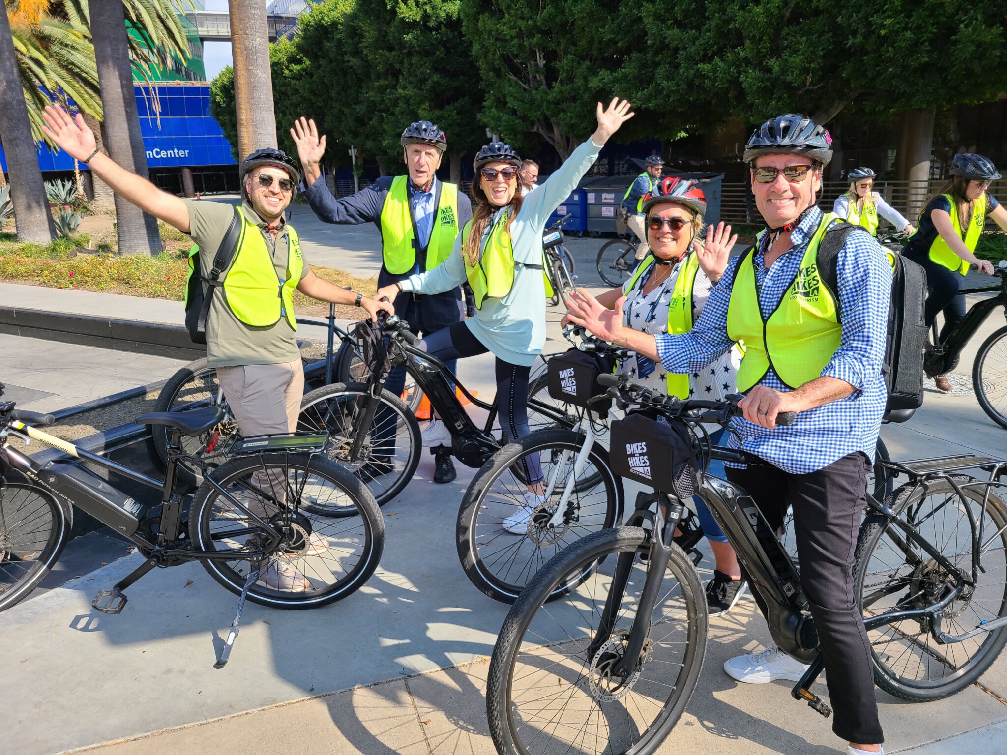 Guests smiling on the West Hollywood Bike Tour