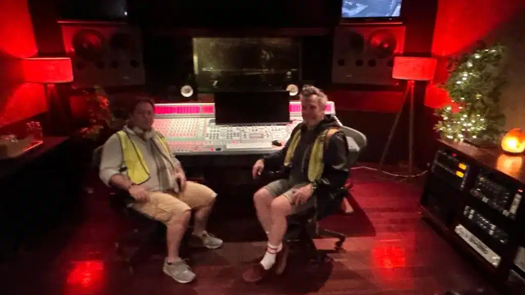 Guests inside an exclusive recording studio on the west hollywood bike tour