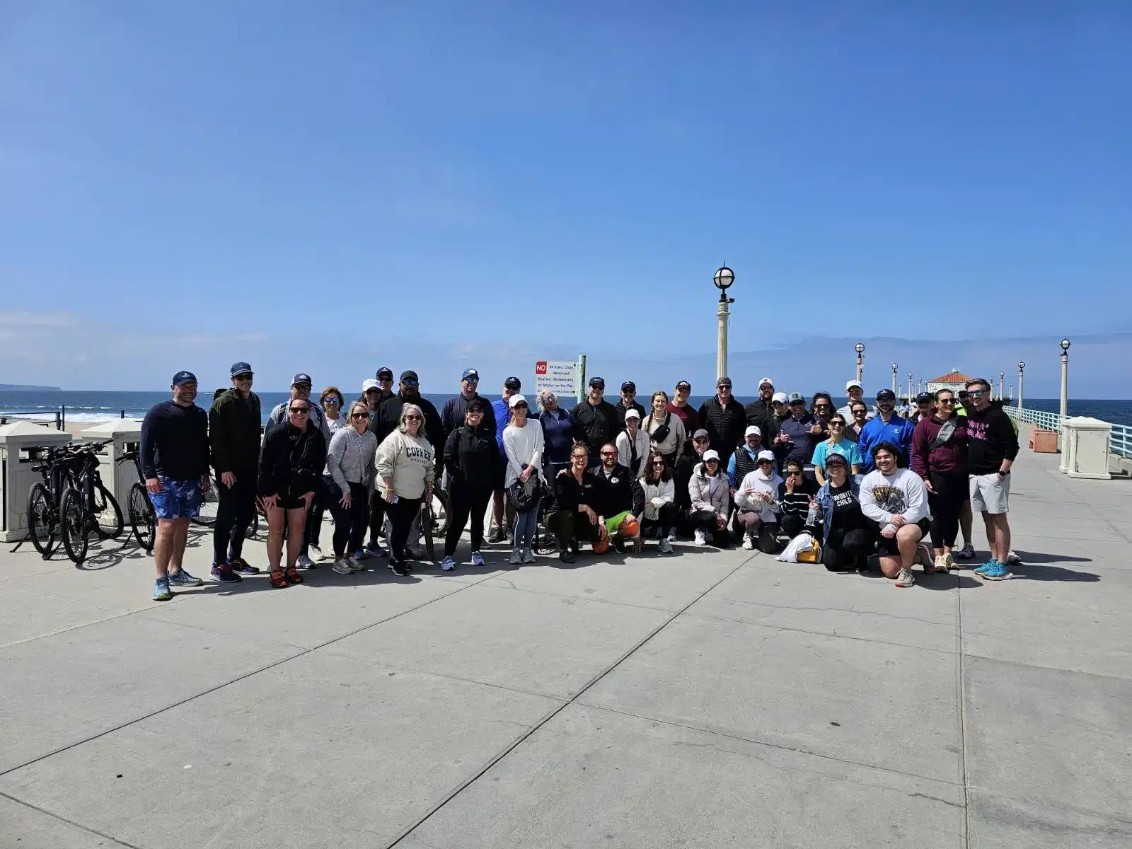 Guests posing on the South Bay Bike Tour in Hermosa Beach