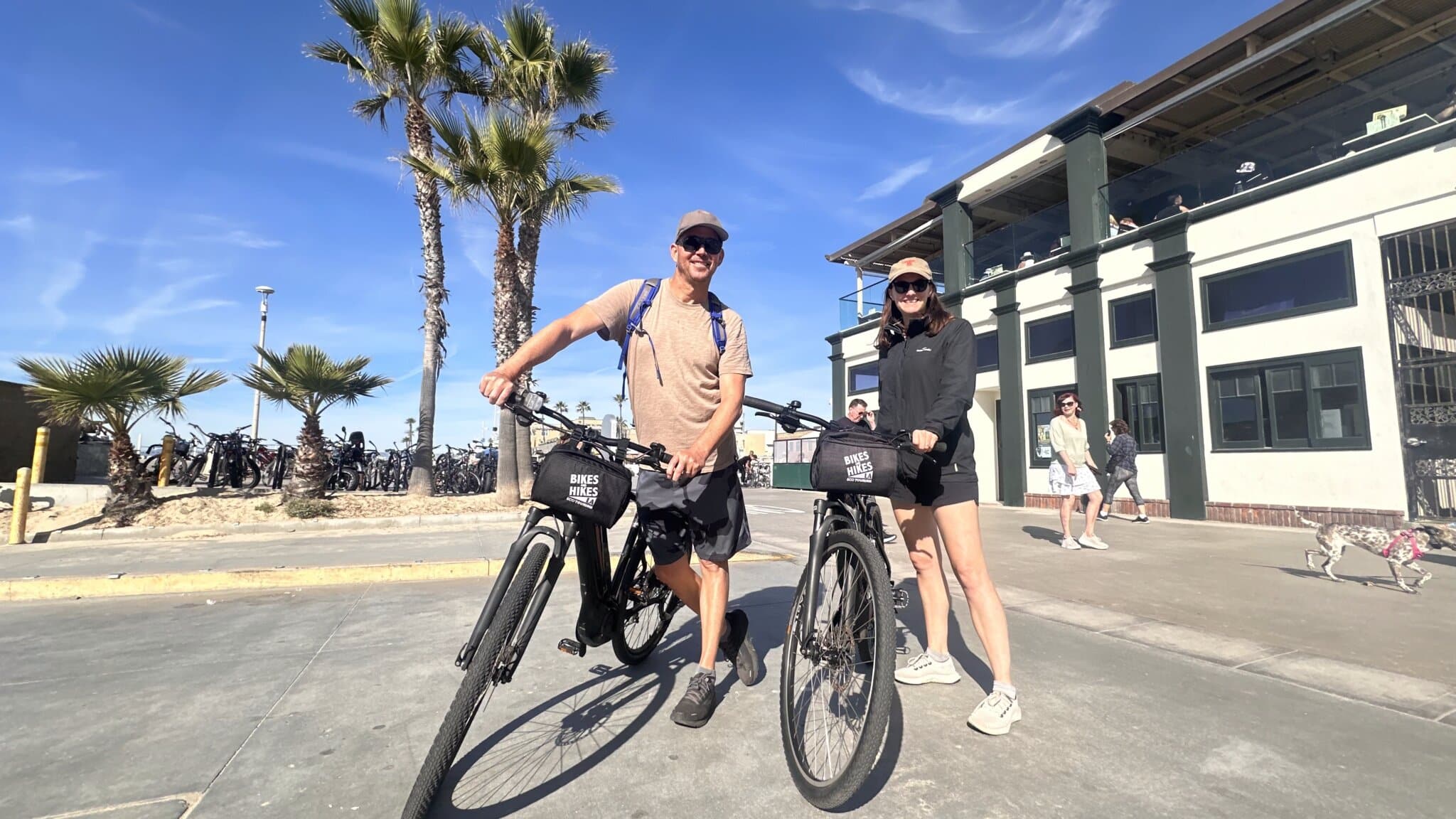 Guests pose with their bikes on the South Bay Bike Tour