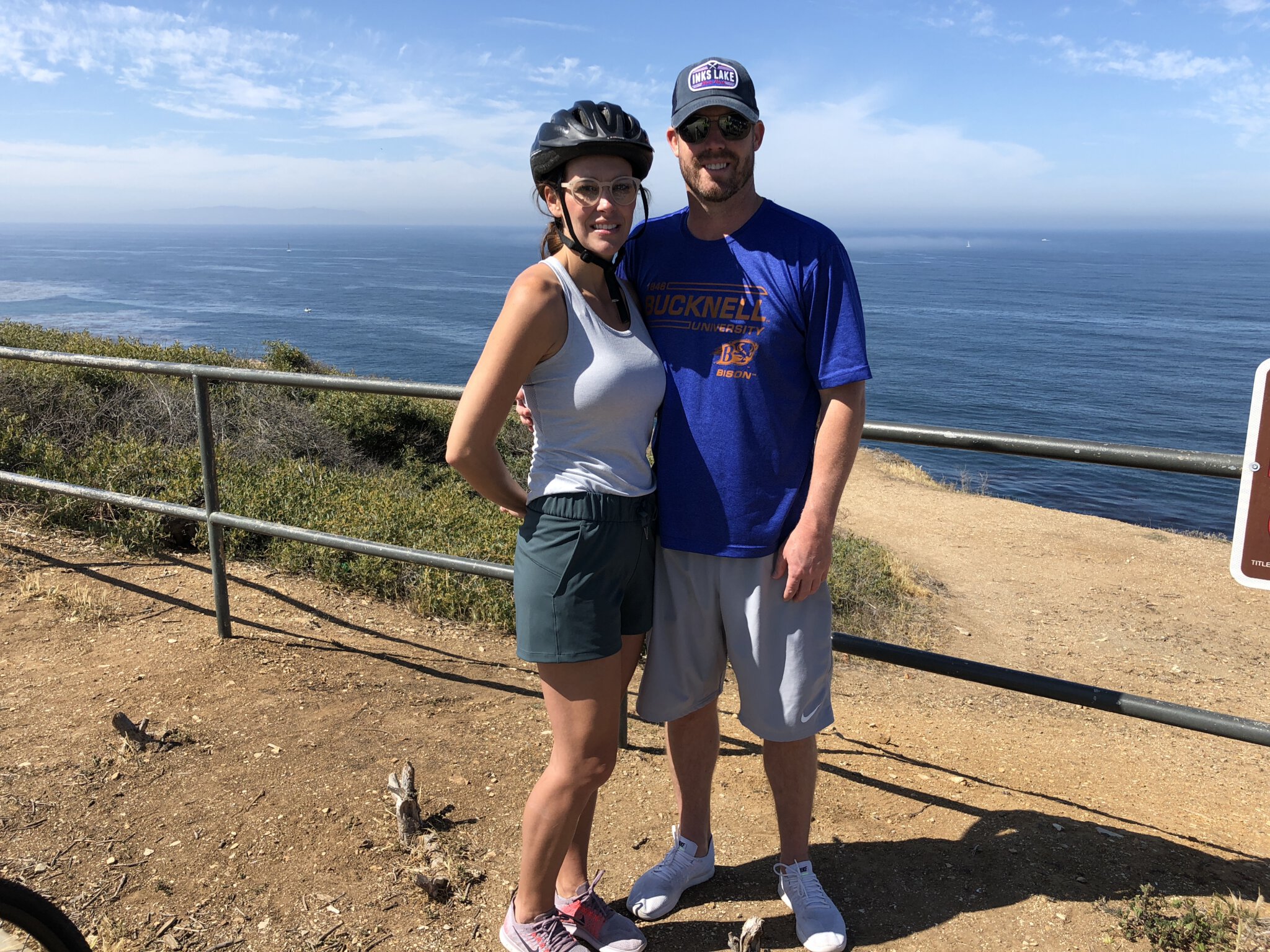 Guests smile above the water on the terranea bike tour