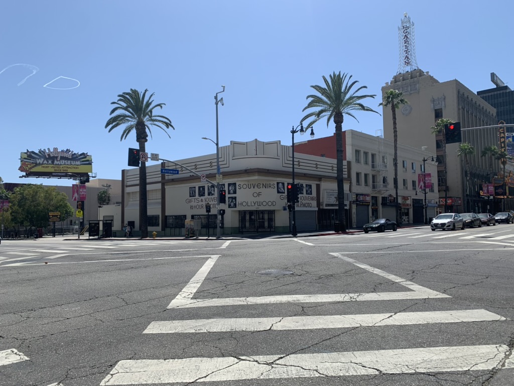 Crosswalk at Hollywood and Highland on the Walk of Fame Tour