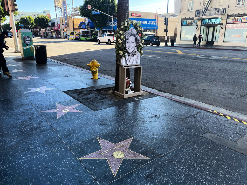 Betty White memorial on the Hollywood Walk of Fame tour