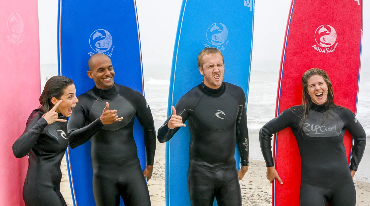 Group Surf Lessons in Los Angeles - Bikes and Hikes LA