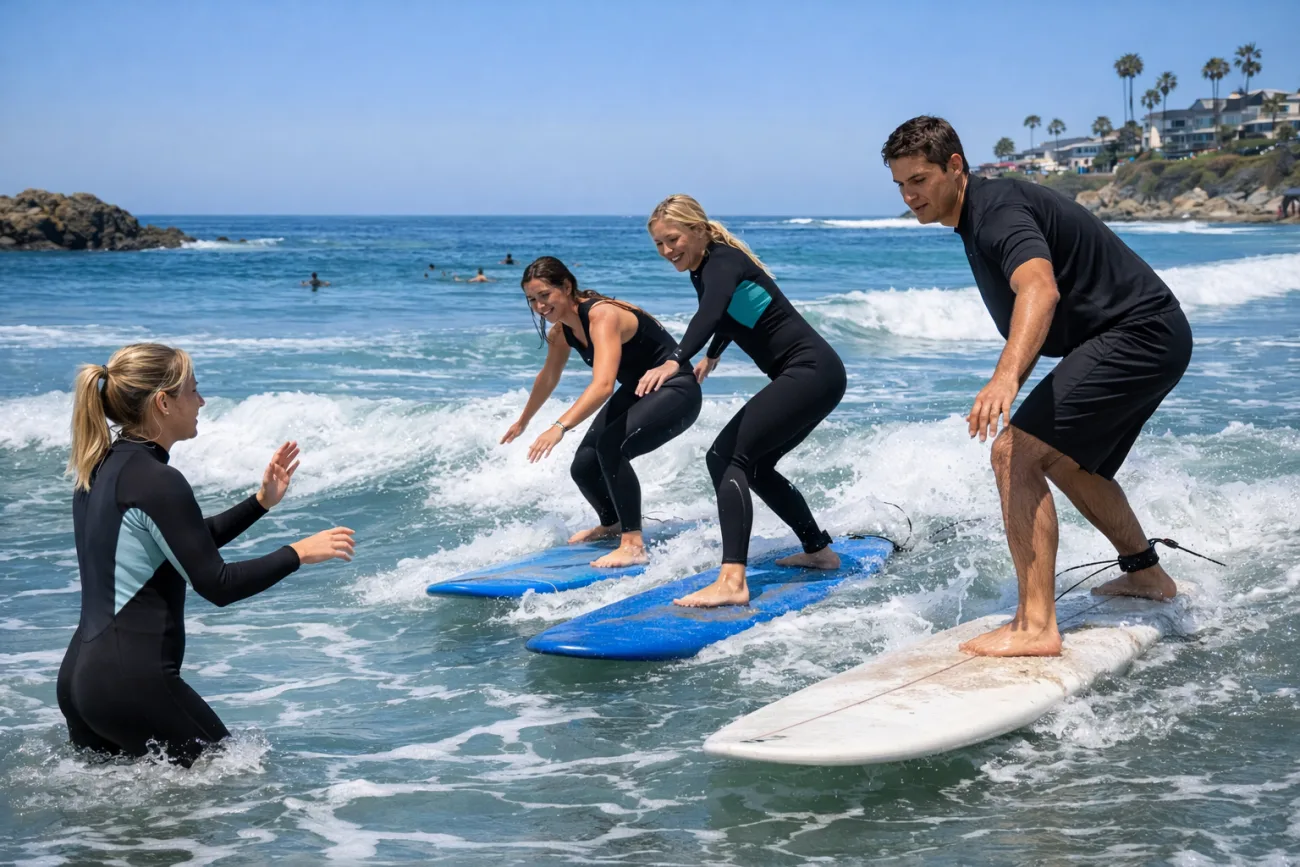 Group Surf Lessons in Los Angeles - Bikes and Hikes LA