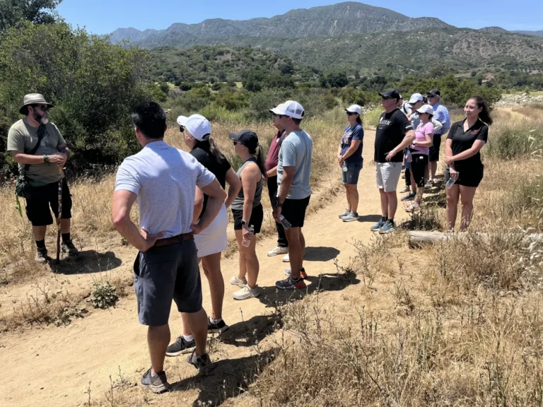 Guests standing on the trail on an Ojai Hiking Tour