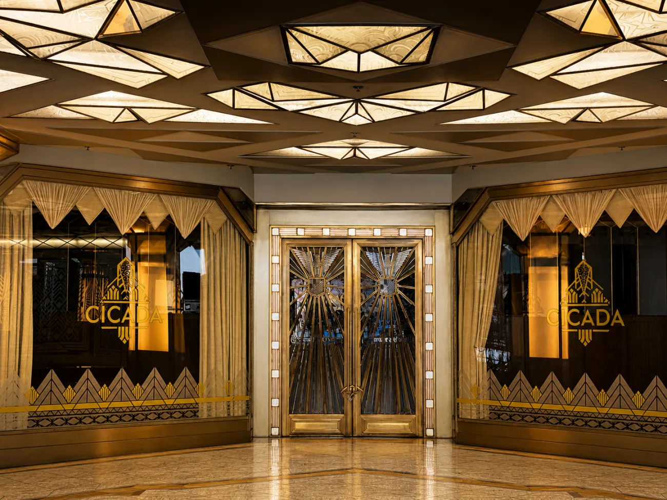 The lobby exterior of the cicada club