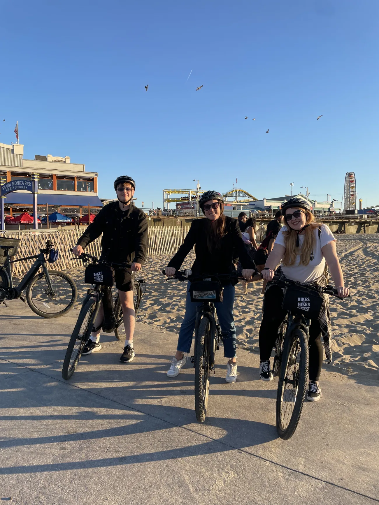 Guests pose on the Santa Monica bike path