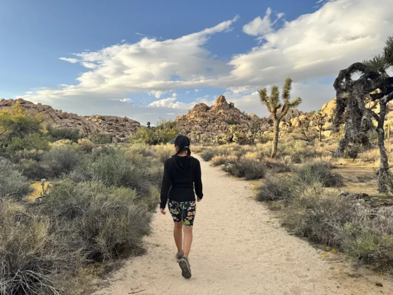 A woman on a trail