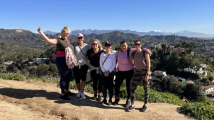 Guests enjoying the views at the top of Runyon Canyon