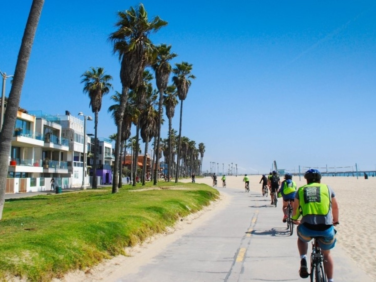 Bike Tour In Los Angeles on beach