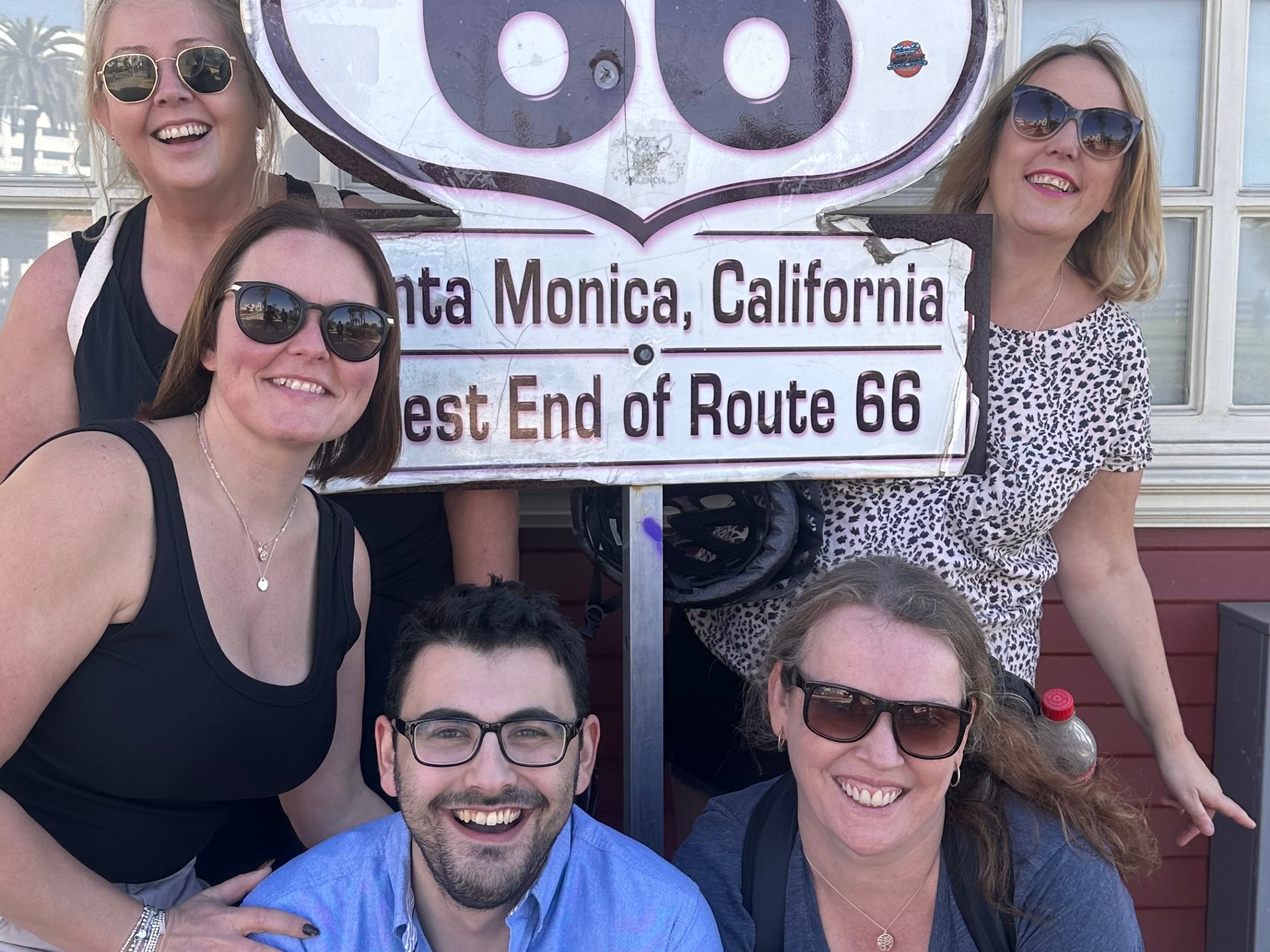 Guests on our LA in a Day Tour at the Santa Monica Pier - The end of Route 66