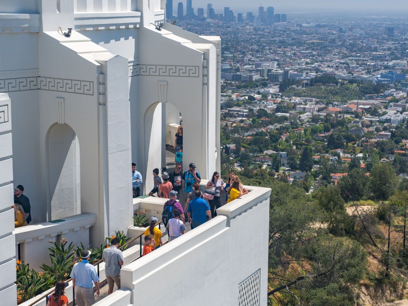 the side of the griffith observatory in los angeles