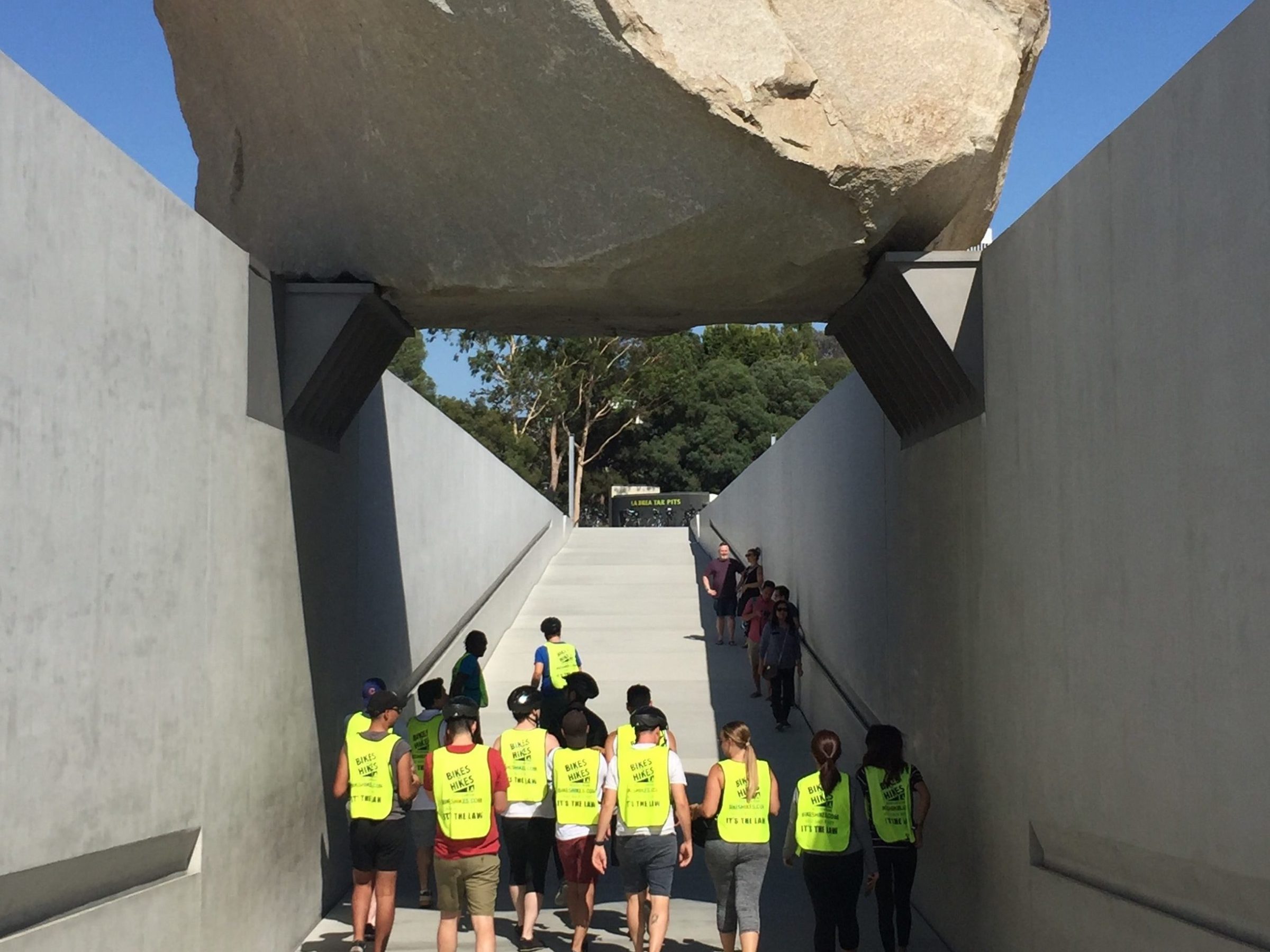 Group under Rock at LACMA on Hollywood tour