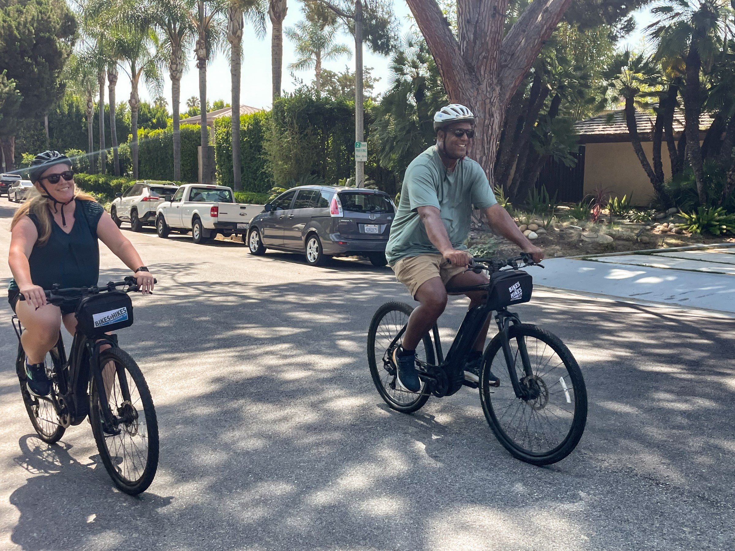 Guests on our Los Angeles Tour riding down the Beverly Hills Streets