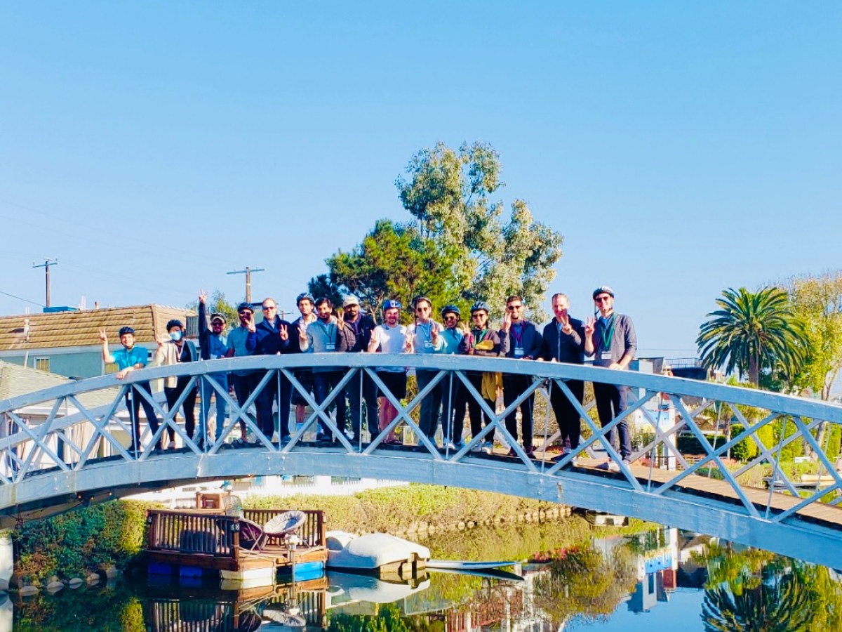 a bridge over the venice canals in los angeles