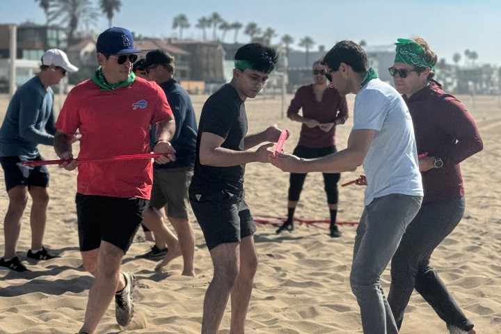 Exciting team building games on the beach