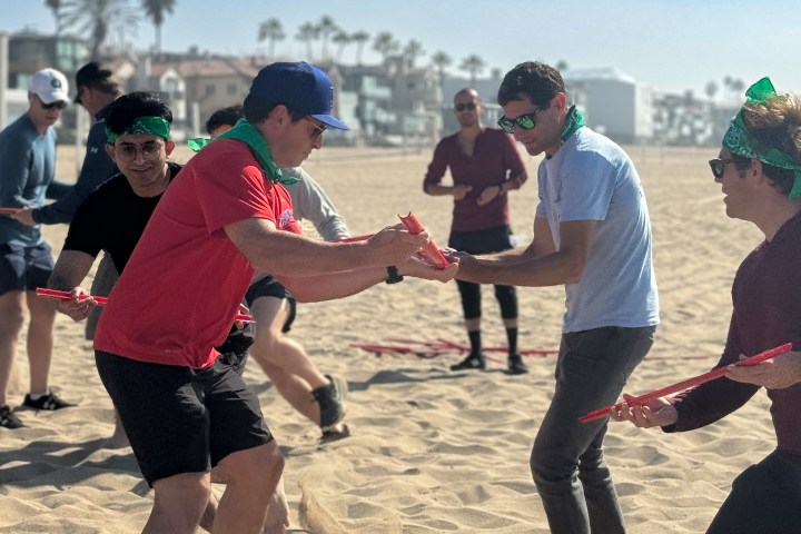 Team building games on the beach