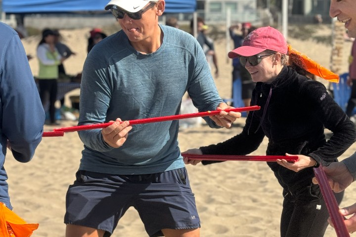 team building games on the beach