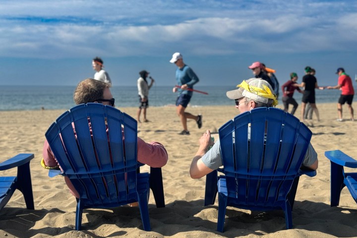 Guests watching the games at our beach olympics