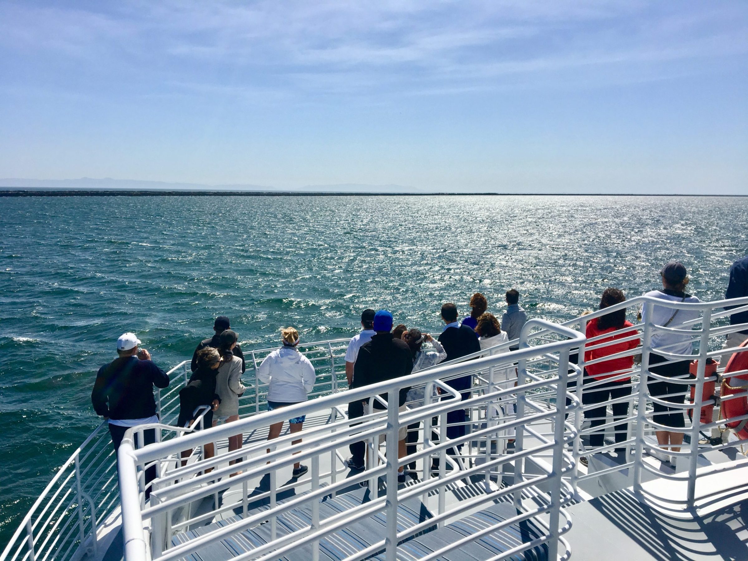 A group of people on a boat in LA