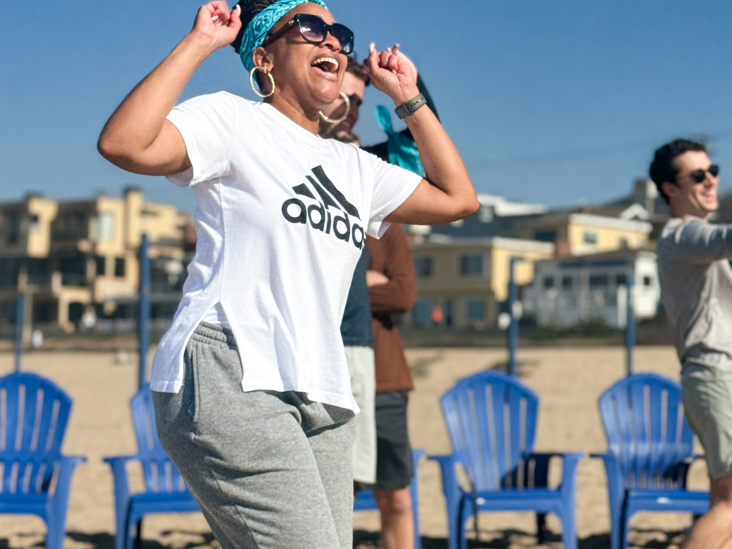 Outdoor team buildinggames on the beach