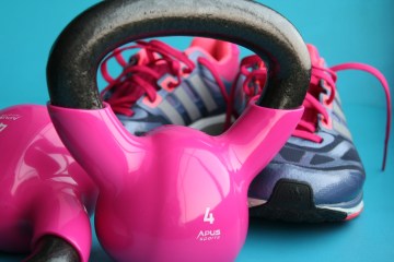 kettlebells and sneakers