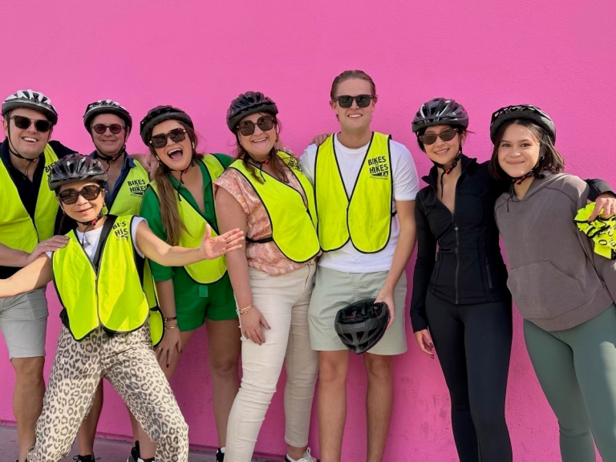 Pink wall on Melrose Ave on Beverly Hills Tour