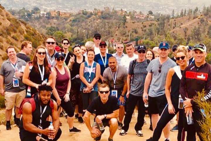 a group of people posing for the camera