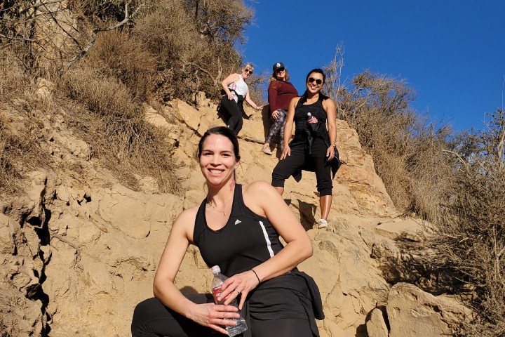 four girls hike in the hollywood hills