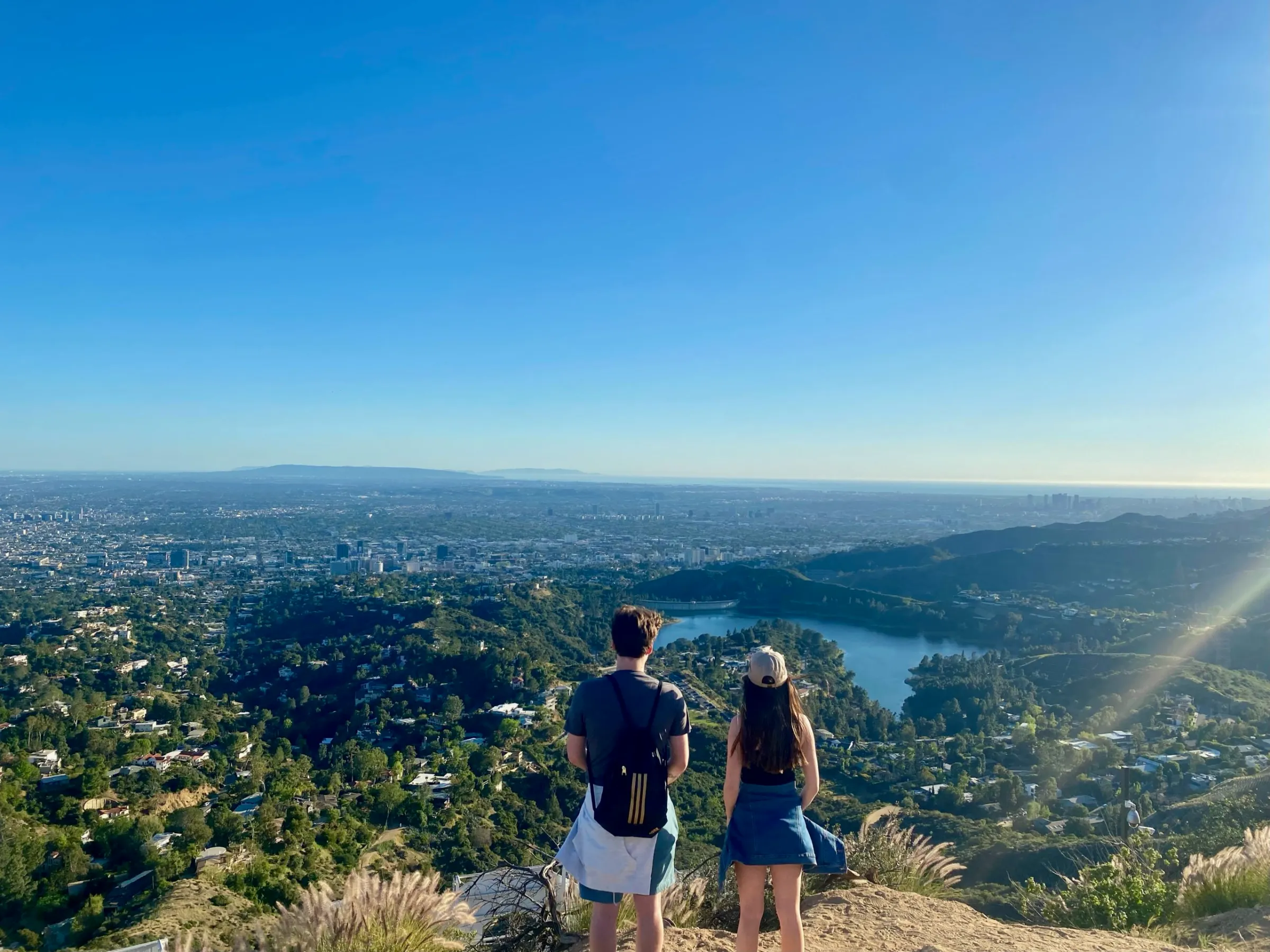 a couple on the hollywood sign hike