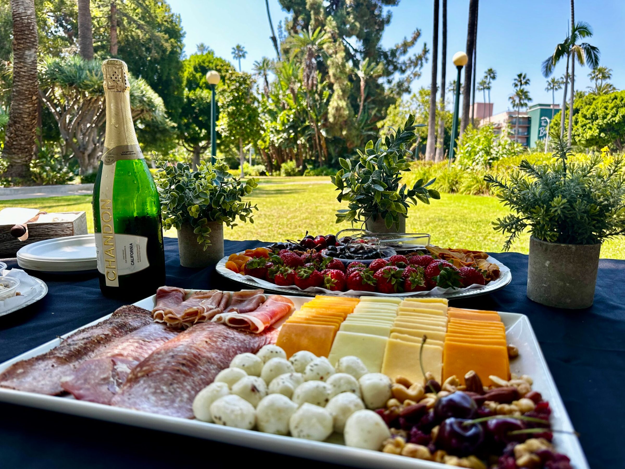 food on a picnic table