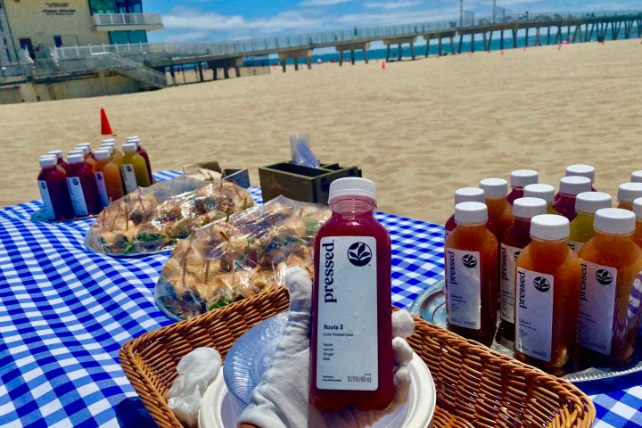 Pressed Juice at the Beach