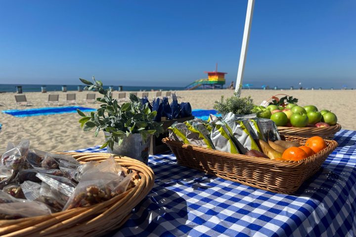 food on a picnic table