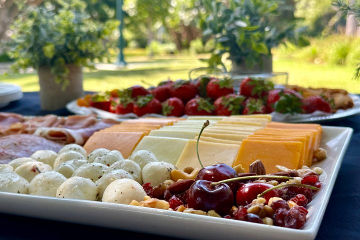 Charcuterie board picnic lunch