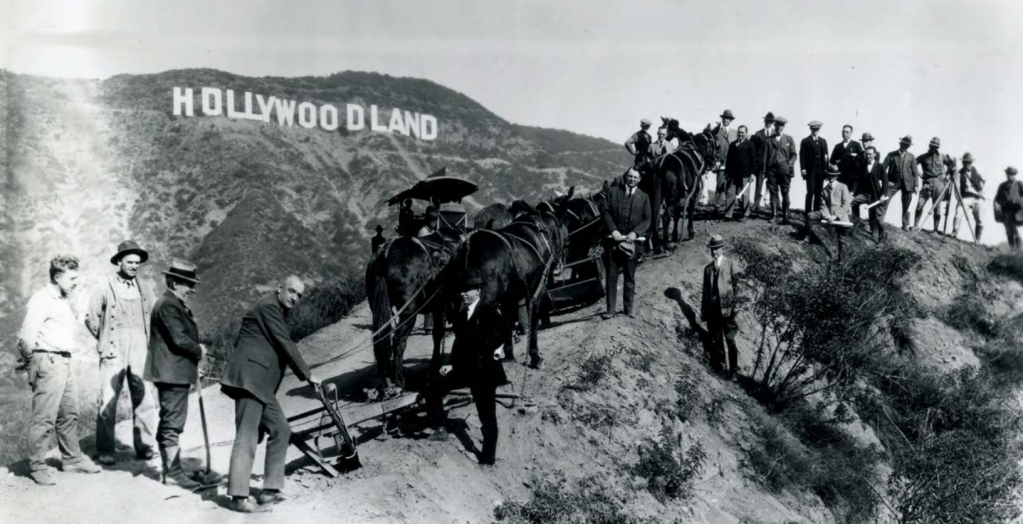 a group of people standing next to a horse