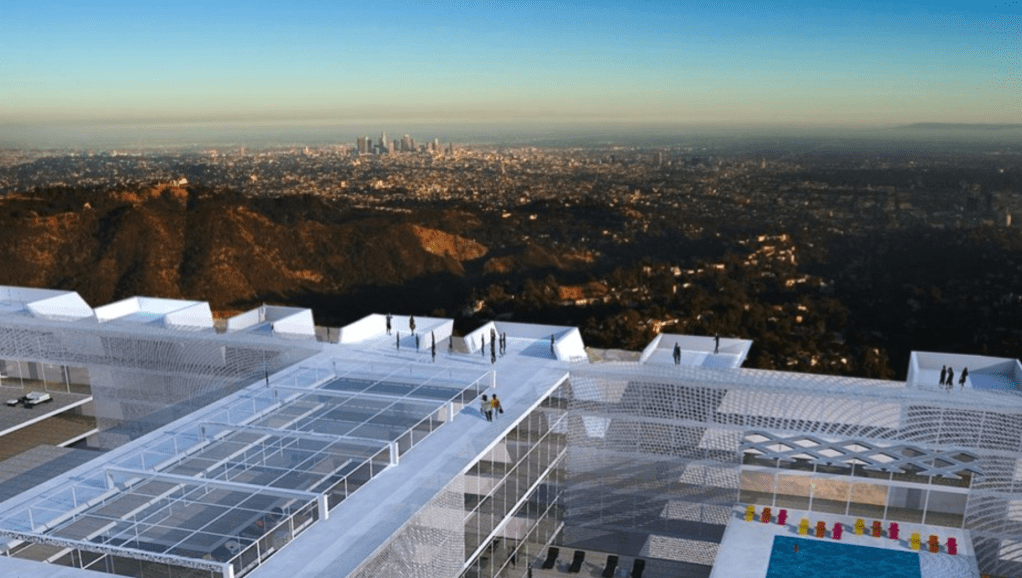 a view of the hollywood hills from the hollywood sign hotel