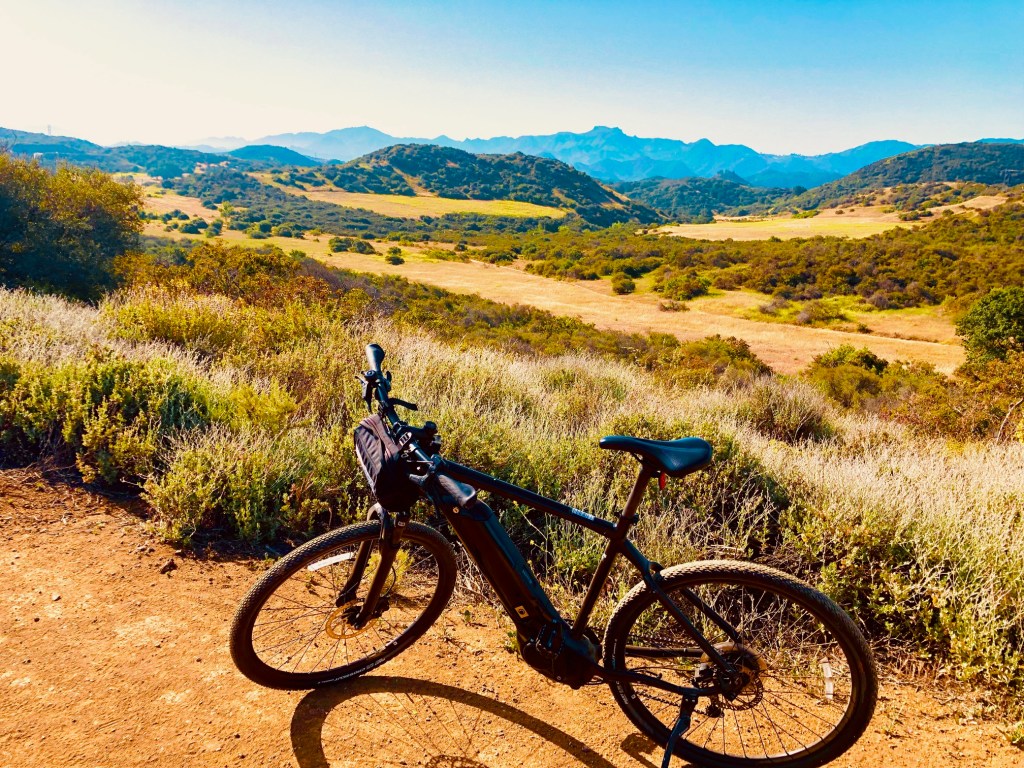 a mountain bike in the hills of westlake on a private los angeles tours westlake