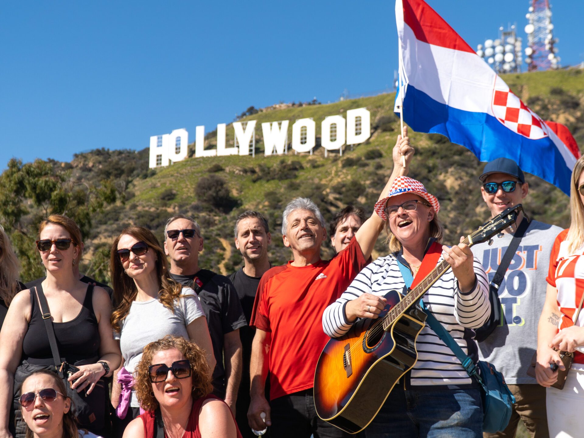 international guests on the hollywood sign hike