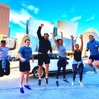 a group of people posing for the camera