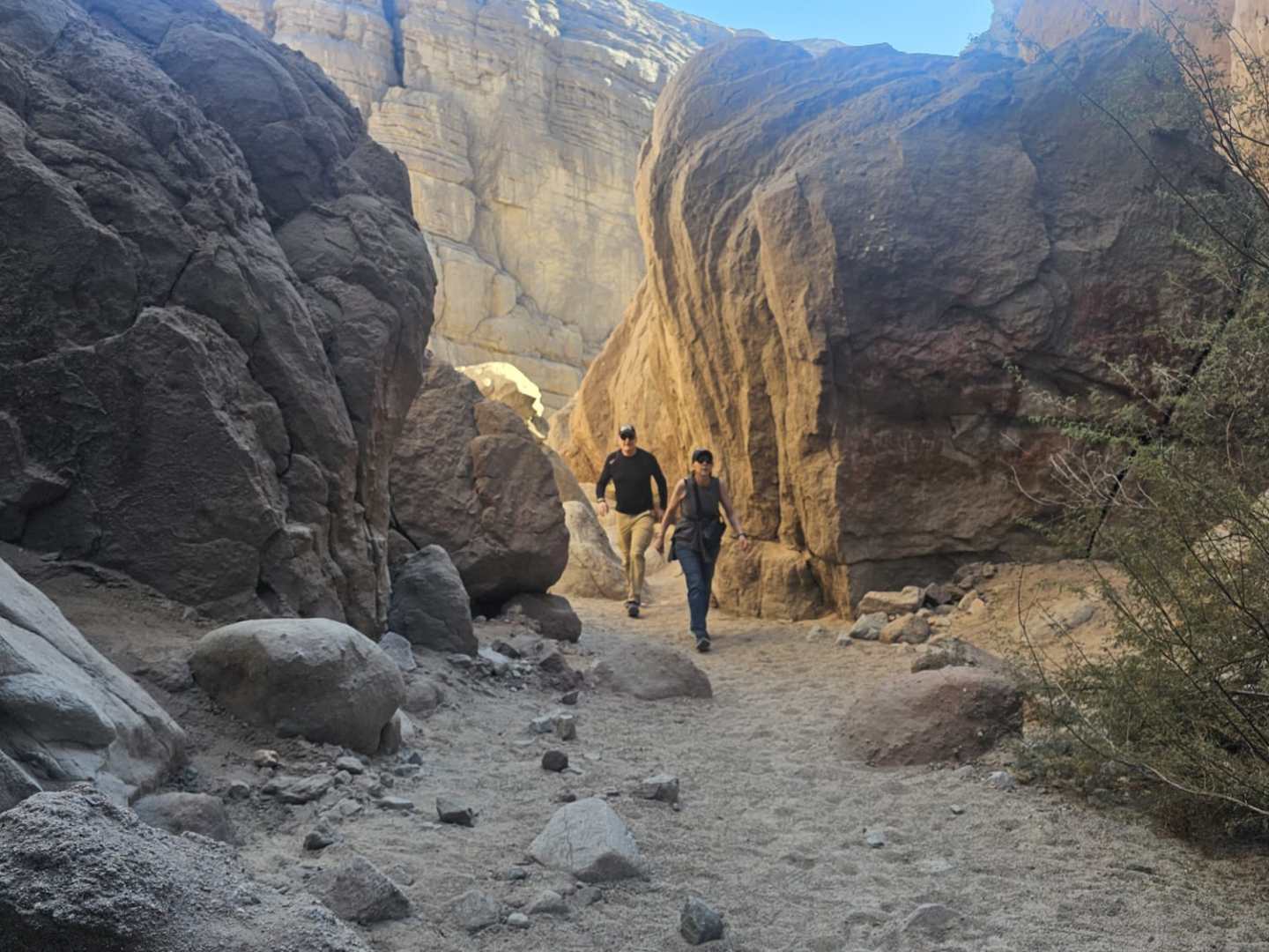 a man in a canyon
