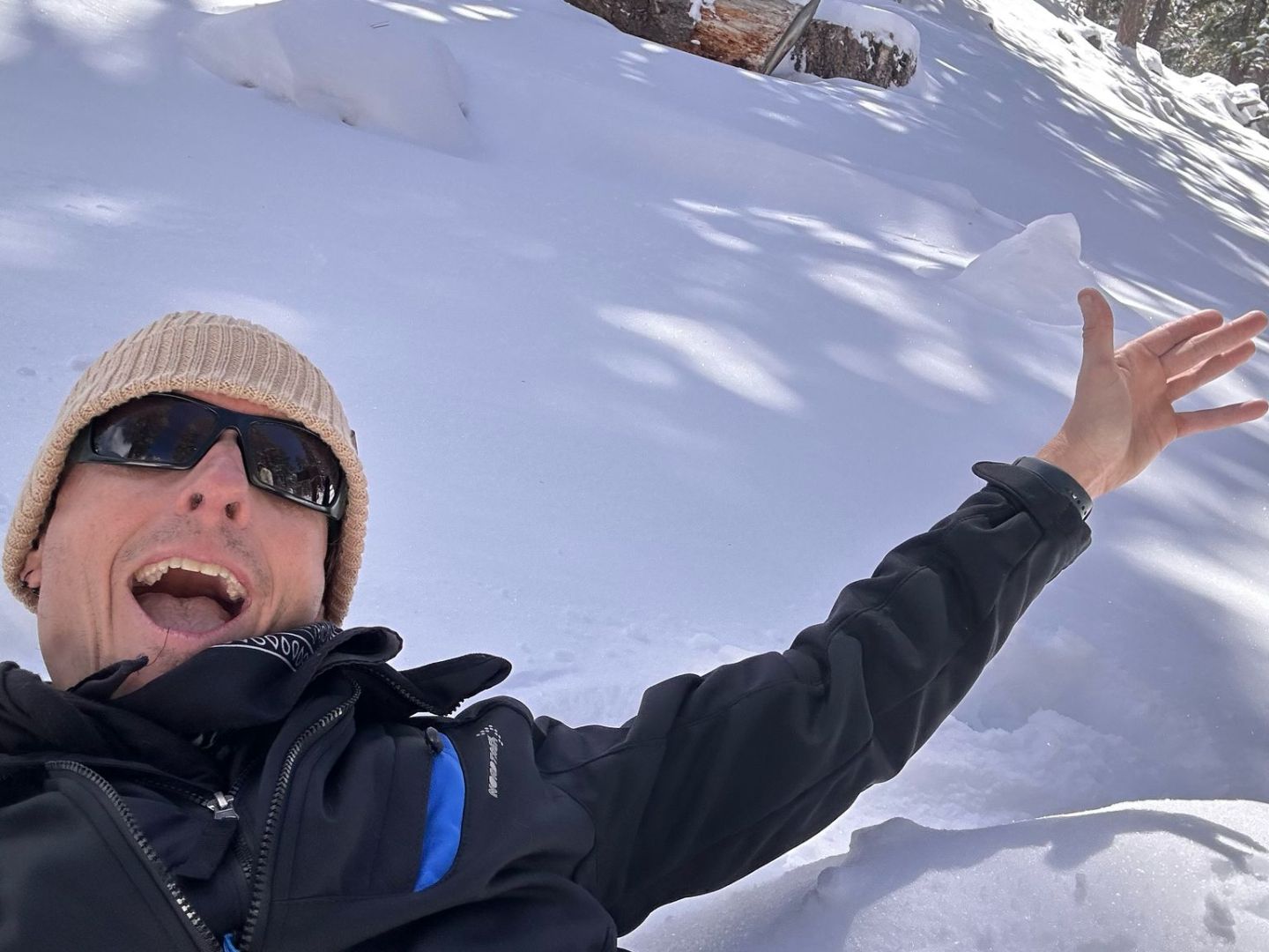 a person taking a selfie in the snow