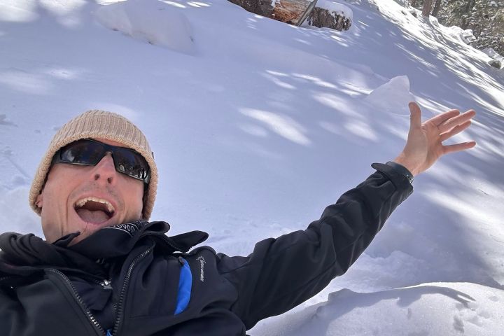 a person taking a selfie in the snow