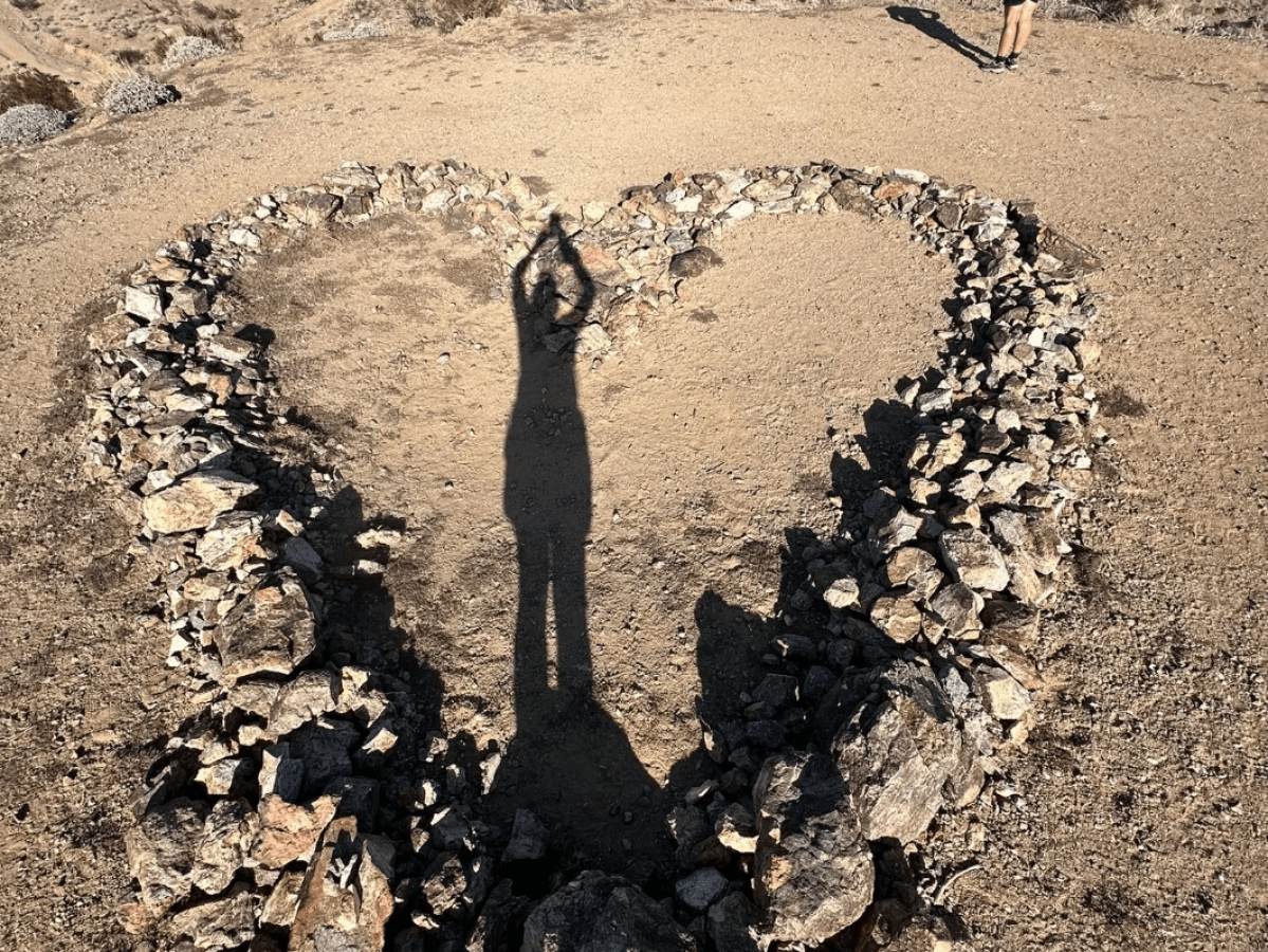 a group of people on a rocky beach